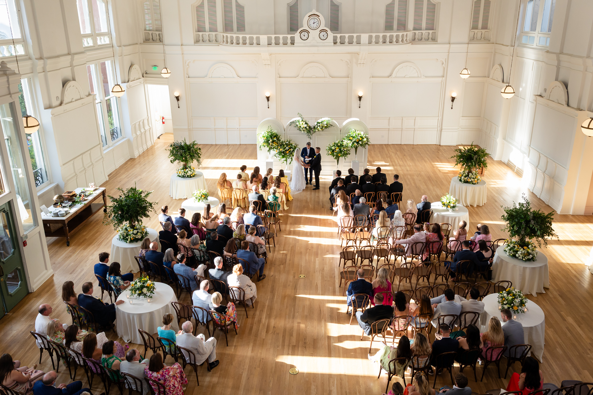 The wedding ceremony in the Boards of Trade building.