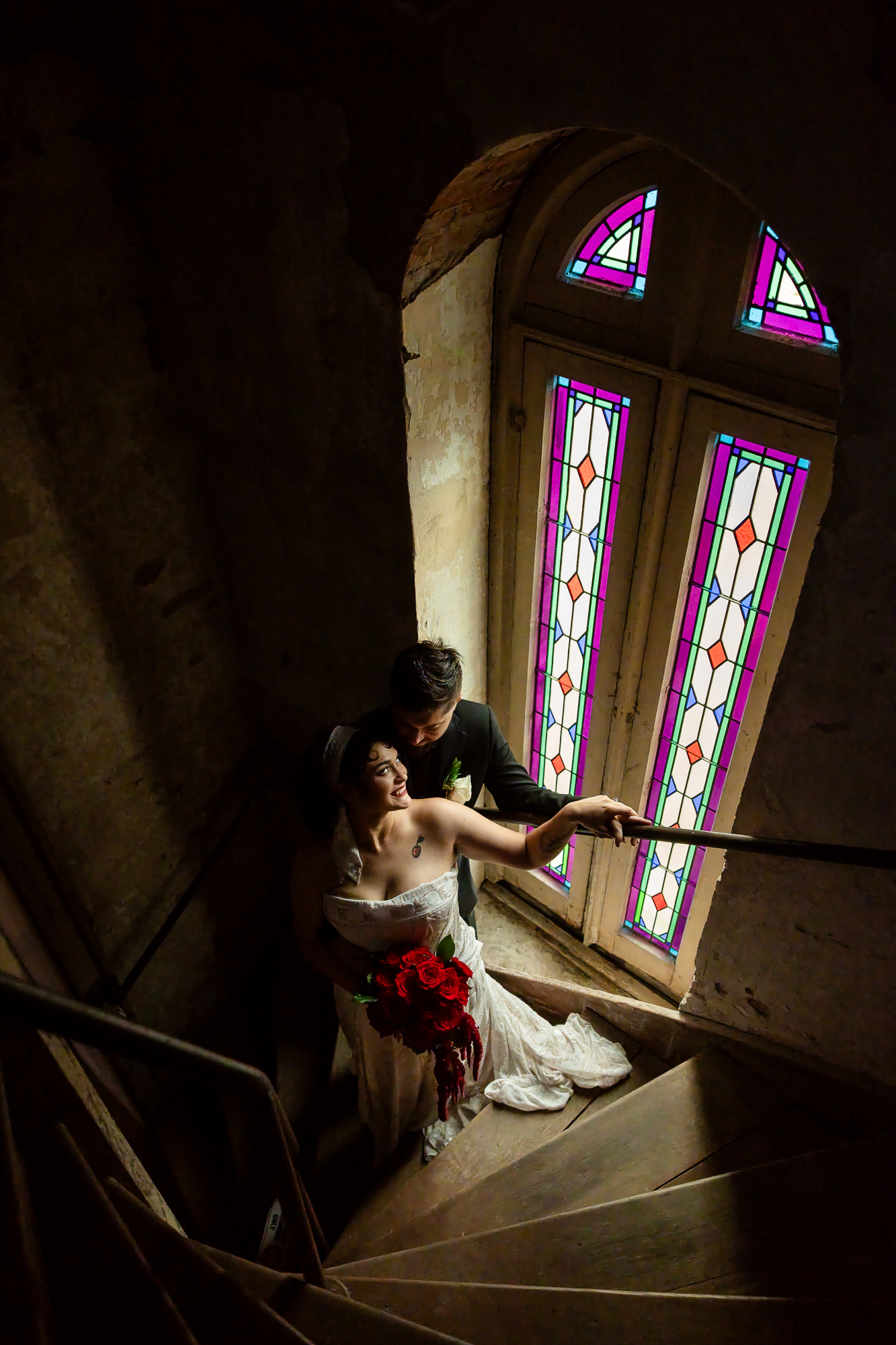 New Orleans Wedding couple at the Marigny Opera House.
